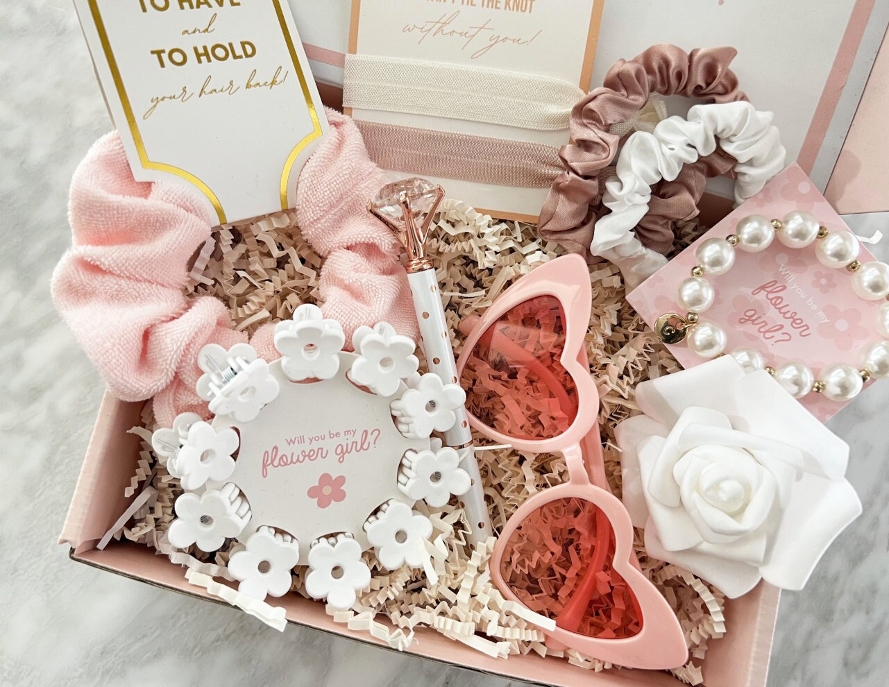 Flower Girl Proposal Box Personalized Gift Blush Will You Be Etsy