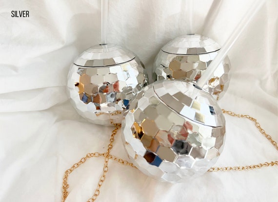 Disco Ball Cups with Straw