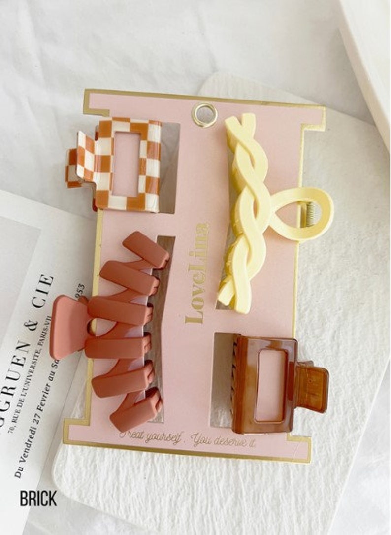 4PACK Rectangular Hair Clips Hair Claw Acrylic Hair Clip Etsy