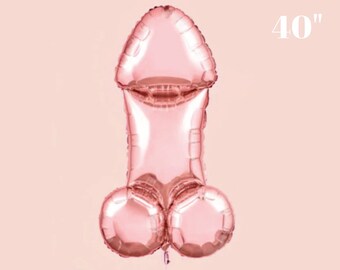 Jumbo Giant Size XL Penis Balloon 40 inches Rose Gold Penis Bach Decor (PENISB)