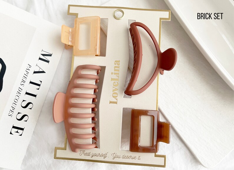 4PACK Rectangular Hair Clips Hair Claw Acrylic Hair Clip Etsy