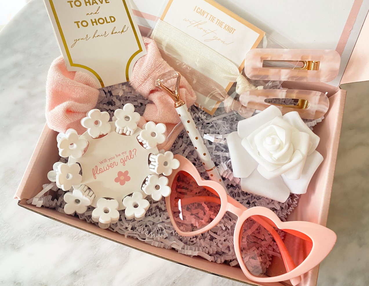 10pack Hair Clips Flower Girl Proposal Box Hair Accessories Etsy