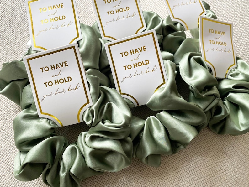 Bridesmaid Scrunchies Silk Satin Soft Hair Scrunchies Hair Accessories for Her Perfect Bridesmaid Proposal Gift (SCRUNCHIES)