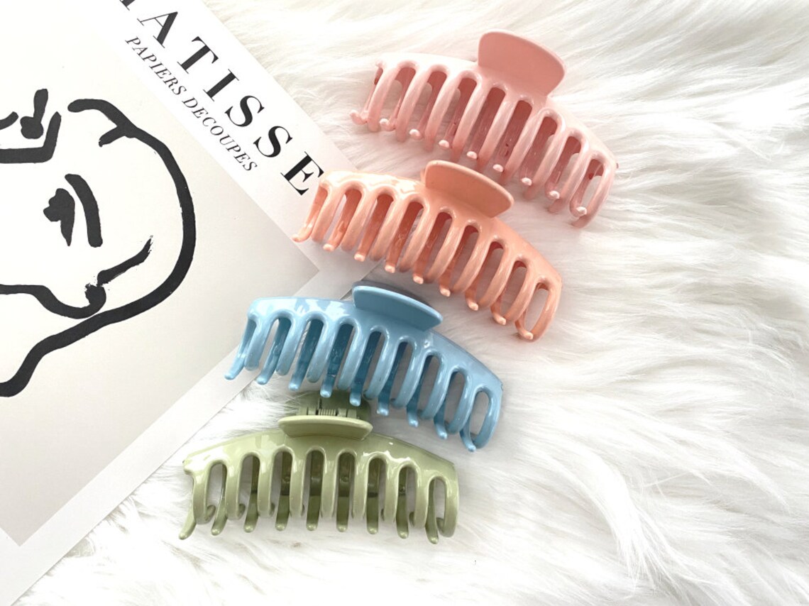4PACK JUMBO Hair Clips Matte Hair Claw Acrylic Hair Clip Etsy