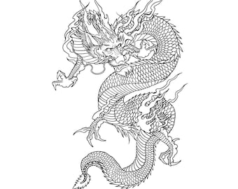 Japanese Dragon vector design, tattoo,wallpaper, t-shirt Jpg, SVG, PDF, Ai, EPS