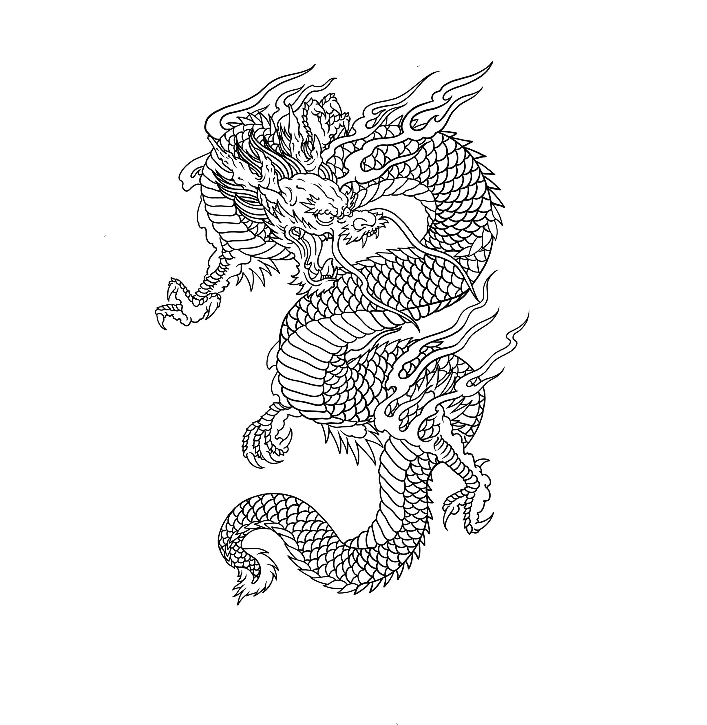 Japanese Dragon vector design, tattoo, t-shirt Jpg, SVG, PDF, Ai, EPS
