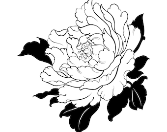 Japanese tattoo style flower vector design  Jpg, Ai, EPS, SVG, PDF