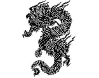 Japanese Dragon vector design, tattoo,wallpaper, t-shirt Jpg, SVG, PDF, Ai, EPS