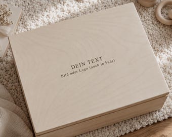Baby Shower Gift for New Parents, Personalized Memory Box - Baptism, Christening or Wedding Keepsake, FSC Pine, Made in Germany
