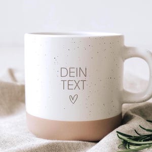 Il tuo messaggio inciso | Tazza in ceramica personalizzata - regalo per i propri cari | Base naturale, non smaltata