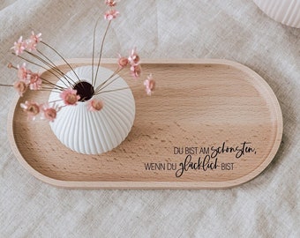 Tray You are the most beautiful | made of beech wood | gift for your girlfriend or sister | serving board to give away