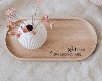 Tray happiness is | made of beech wood | Mother's Day gift | Serving board to give away | Accessory for a good mood