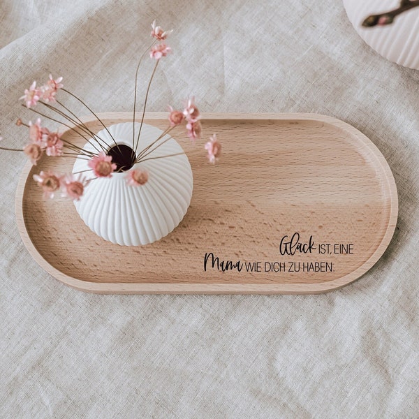 Tray happiness is | made of beech wood | Mother's Day gift | Serving board to give away | Accessory for a good mood