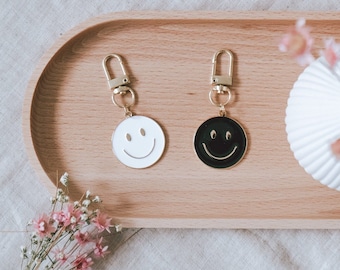 Porte-clés Smiley | Pendentif en métal | Accessoires pour la fête des mères ou votre meilleure amie