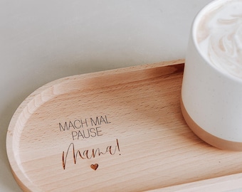 Mother's Day Gift for Mom - Personalized Wooden Tray with Engraved Name, Birthday Gift for Her, Beech Wood Serving Board, Made in Germany