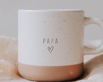 Father's Day Gift for Dad - Personalized Stoneware Mug with Deep Engraving, Birthday Gift Dad, Custom Name Coffee Mug 12 oz