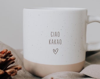 Birthday Gift for Her - Personalized Ceramic Mug with Engraved Name, Christmas Gift Idea for Sister or Best Friend, Stoneware-Style 12 oz