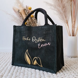 Easter bag personalized | Jute Easter bag | Bunny ears Happy Easter | Easter bag to give as a gift