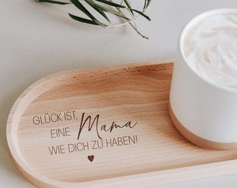 Muttertag Geschenk Mama mit Gravur, Holztablett aus Buchenholz – Geburtstagsgeschenk Mutter oder Oma | Dankeschön Weihnachten