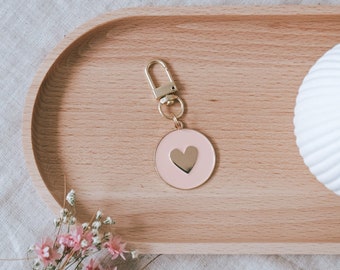 Keyring heart made of metal in rose