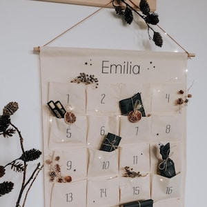 Personalized fabric Advent calendar to hang up with names | Christmas calendar to fill | Advent gift for the whole family
