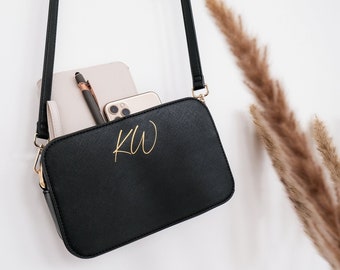 Gepersonaliseerde schoudertas met initialen | Crossbody met personalisatie naar wens | Cadeau-idee met naam