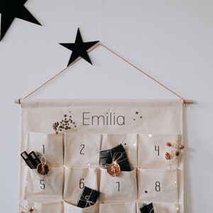 Girls gift | fabric advent calendar to hang up with name or text of your choice | personalized Christmas calendar | advent gift