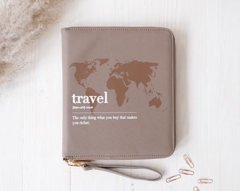 Travel Organizer | Folder for passport and documents | Planner personalized with desired text | travel folder