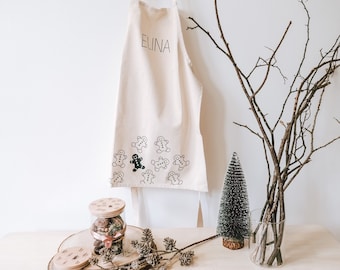 personalized apron for children with Scandinavian motifs for Christmas | Apron made of organic cotton for baking or handicrafts | Hygge