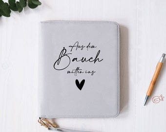 Personalized organizer with text of your choice for your little family | as U booklet | Travel Planner | From the stomach to the heart
