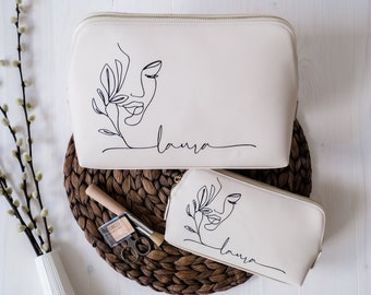 Neceser personalizado con nombre en lineart | neceser personalizado | bolsa de maquillaje | idea de regalo | regalo de cumpleaños mamá