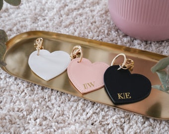 Valentinstag Geschenk personalisierte Schlüsselanhänger "Herz" für Taschen oder Schlüssel | Schlüsselanhänger mit Initialen