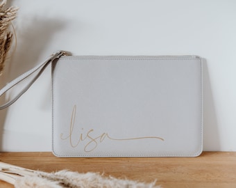 Personalisierte Clutch | Geschenk Freundin | Handtasche mit Namen | Brauttasche | Pouch