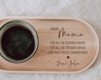Mother's Day Gift for Mom - Personalized Wooden Tray with Engraved Name, Birthday Gift for Her, FSC Beech Wood Serving Tray 10x5 in
