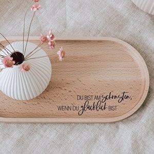 Tray You are the most beautiful made of beech wood gift for your girlfriend or sister serving board to give away image 1