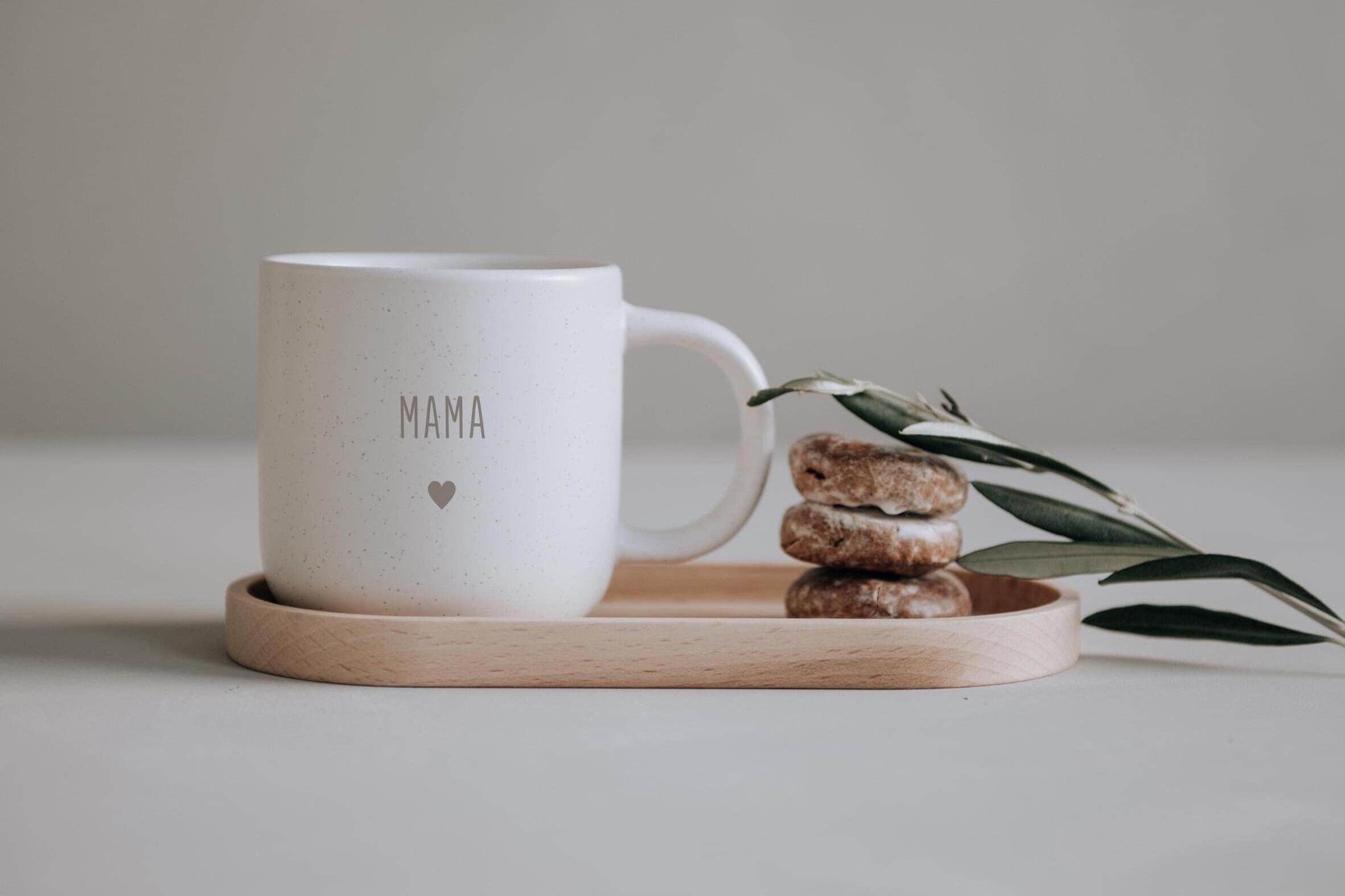 Personalized ceramic mug with Mama | Stoneware mug with your own engraving | Natural and unglazed base