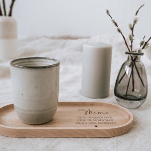 Gift for Mother's Day Beech wood tray engraved with Thank You Mom Waxed beech serving board image 3