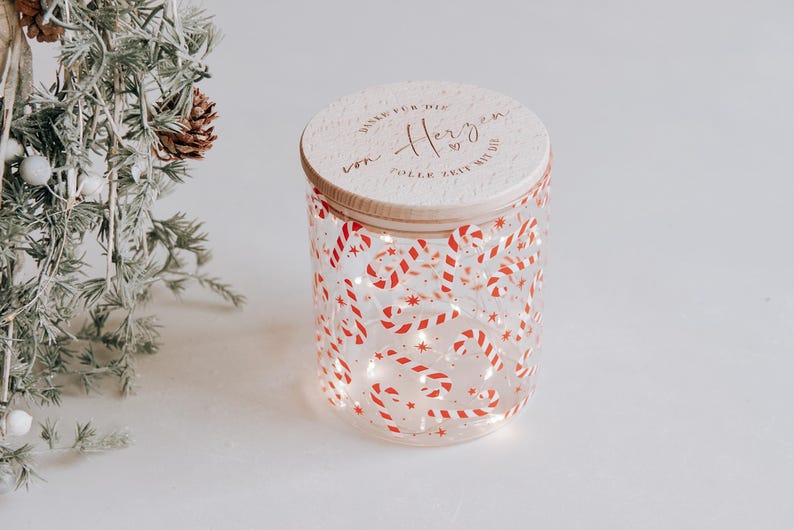 Presentglas av bokträ med gravyren "från hjärtat" – avskedspresent till lärare, pedagog eller kollega, anpassningsbar 700ml XMas-Special