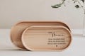 Gift for Mother's Day | Beech wood tray engraved with Thank You Mom | Waxed beech serving board product logo