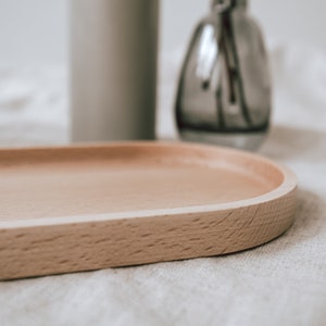 Gift for Mother's Day Beech wood tray engraved with Thank You Mom Waxed beech serving board image 5