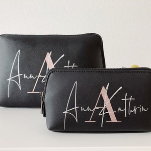 Jennifer Jones Kosmetiktasche – Schwarz/Gold, 18 X 8 X 11 Cm – Mit Reißverschlussfach & Einstecktaschen
