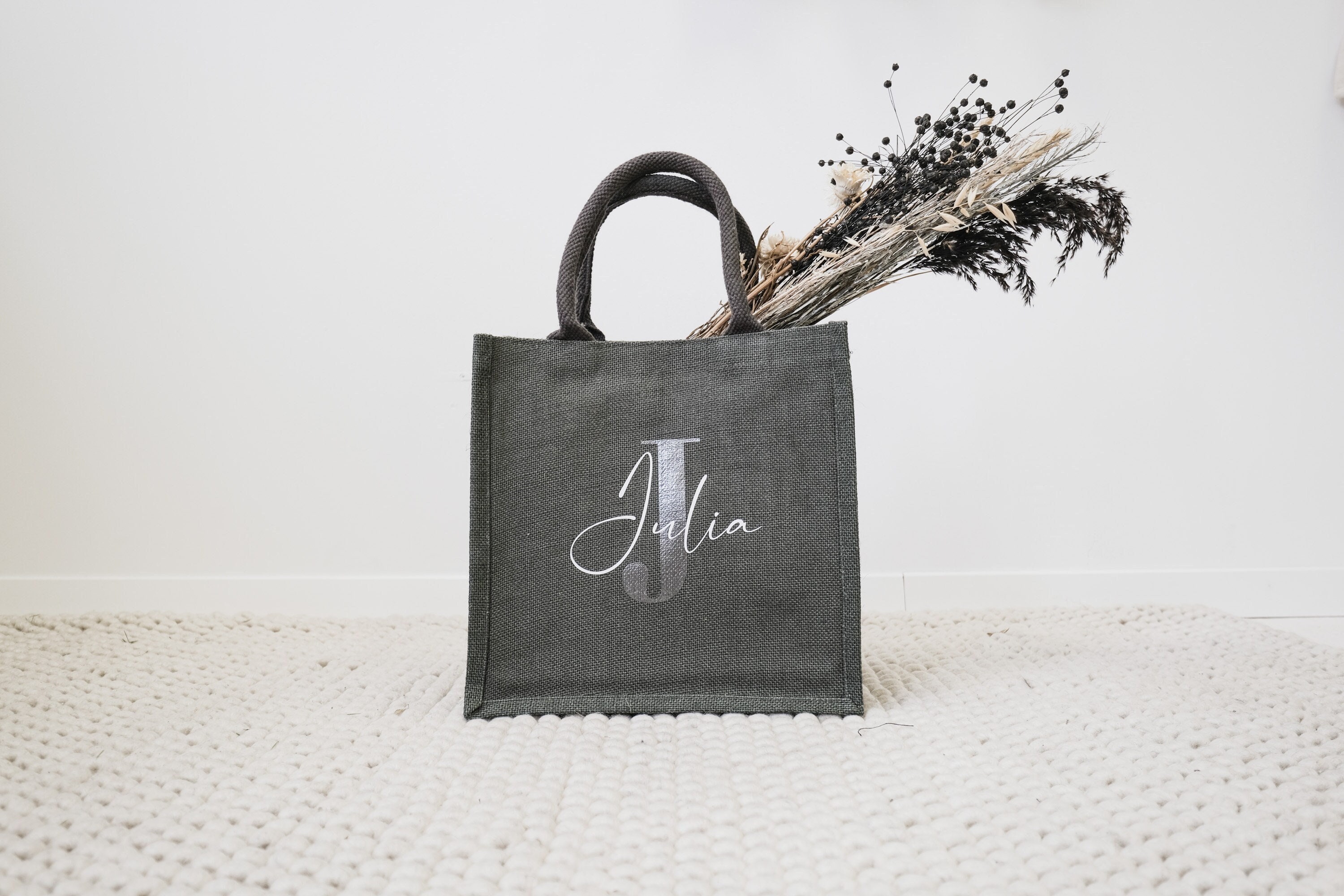 Grey jute bag hotsell