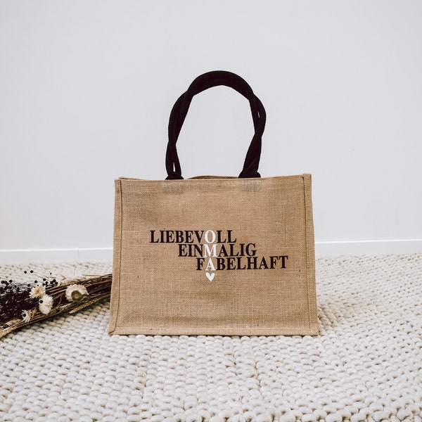 Jute Tasche für Oma | Kreuzworträtsel Design | Liebevoll Einmalig Fabelhaft | Oma