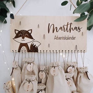 Personalized Advent calendar with forest animals | Christmas calendar | Advent | Advent calendar for children made of wood