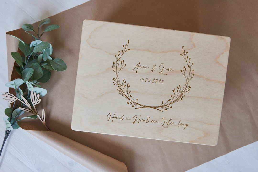 Wedding Gift for Couple Personalized - Memory Box With Engraved Names ...
