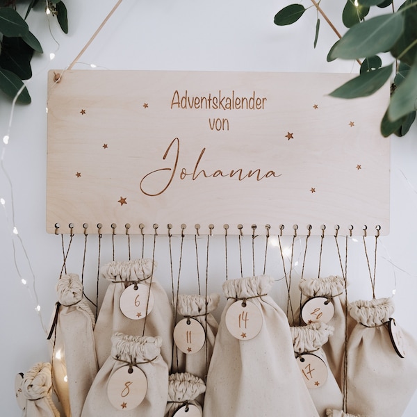 Personalisierter Adventskalender mit Namen | Weihnachtskalender | Advent | Adventskalender für Kinder