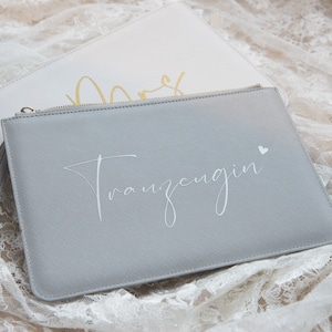 Pochette Personalizzata Regalo nuziale borsetta per il matrimonio borsa da sposa Pochette Avorio con il nome della sposa, damigella d'onore, madre della sposa immagine 5