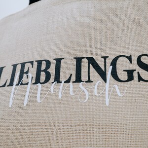 Jutetasche Jute "Lieblingsmensch" bedruckt, personalisierbar