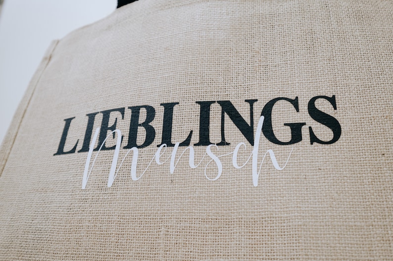 Jutetasche Jute "Lieblingsmensch" bedruckt, personalisierbar
