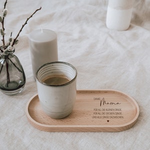 Gift for Mother's Day Beech wood tray engraved with Thank You Mom Waxed beech serving board image 6